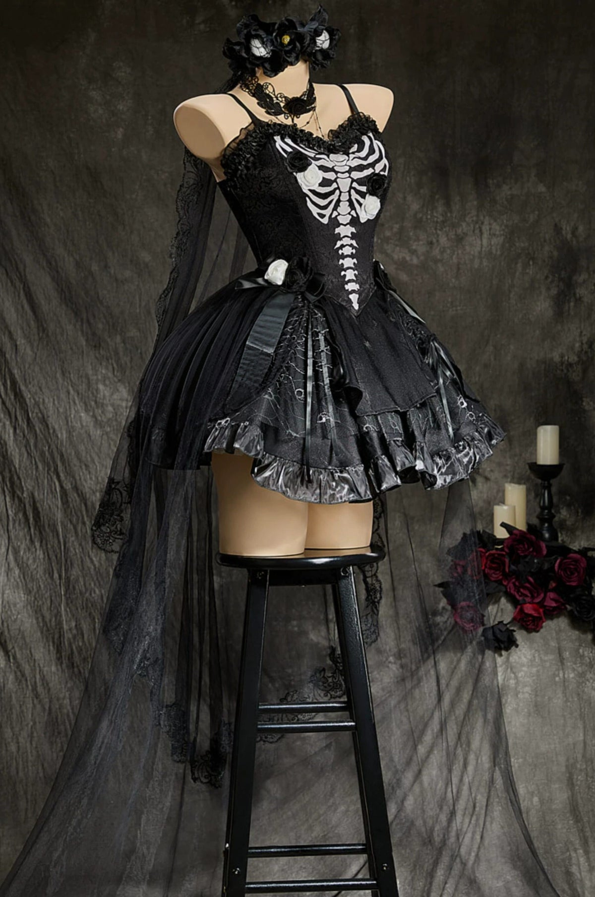 Metal Rose Gothic Dark Halloween Cosplay Costume