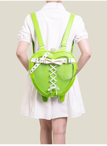 Edgy Apple Motif Ita-Bag Backpack LE1016