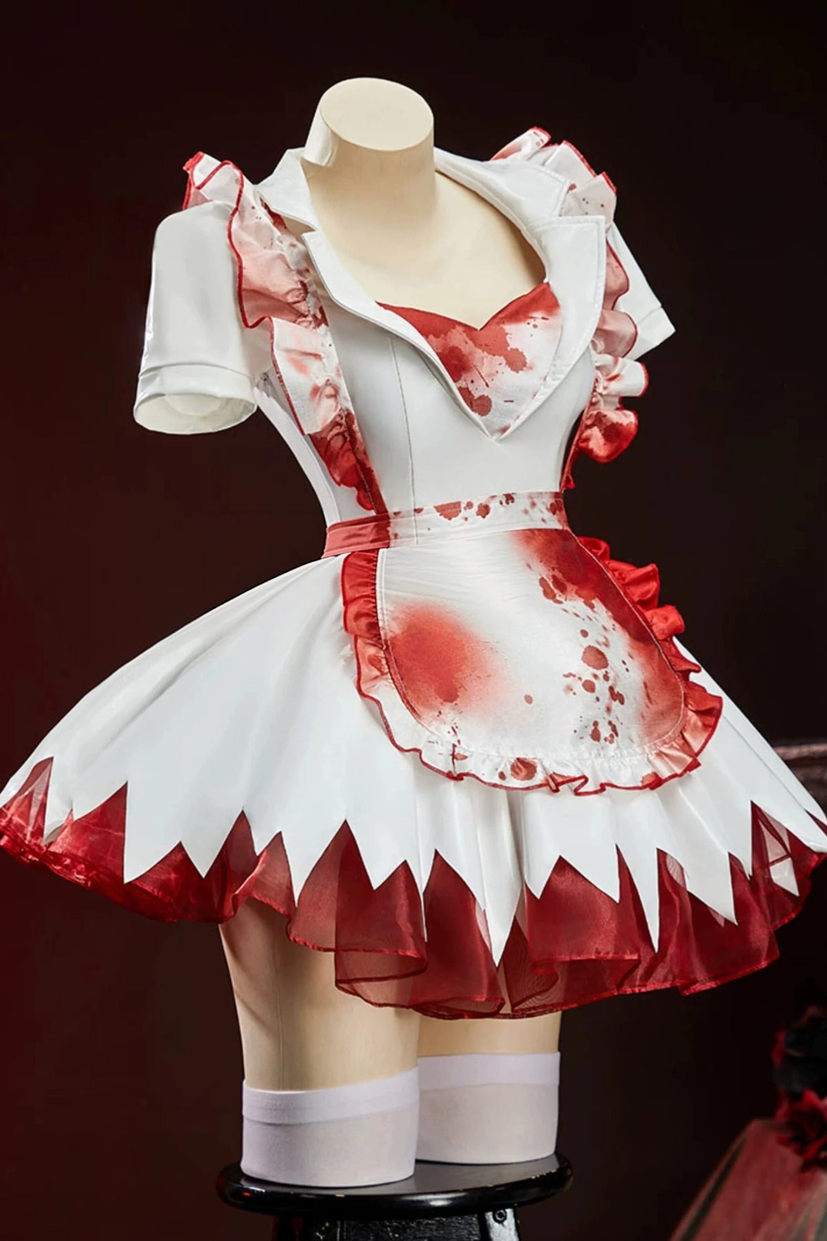 Bloody Nurse Series White PU Leather Nurse Cosplay Costume