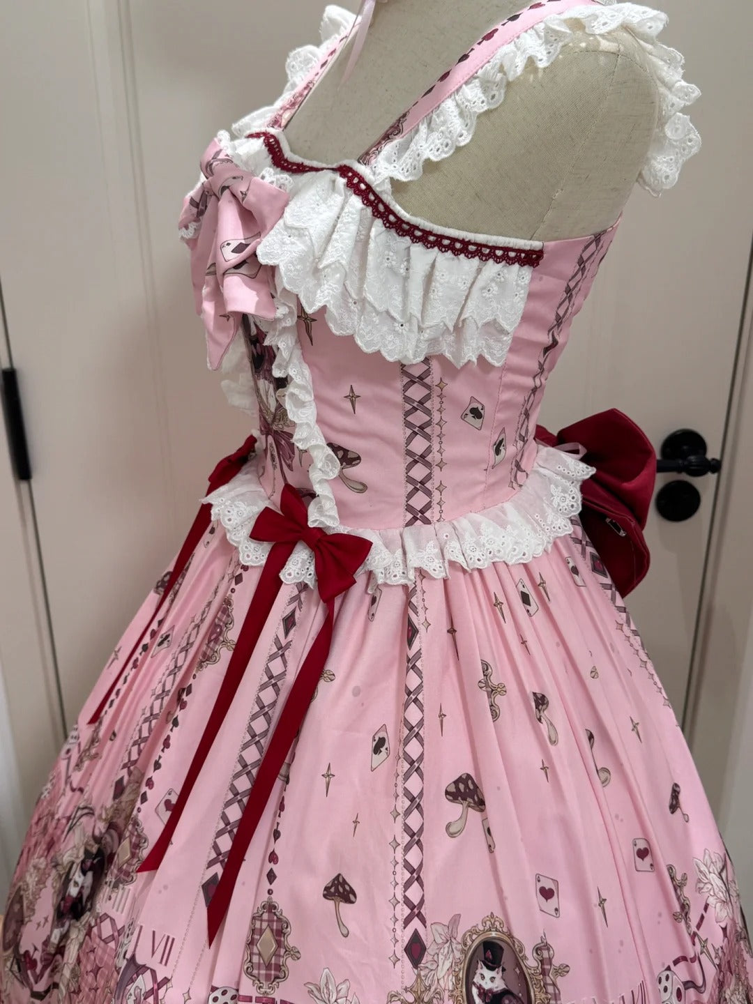 Illusion Meow Duke Pink Cat Print Sweet Lolita OP JSK Dress