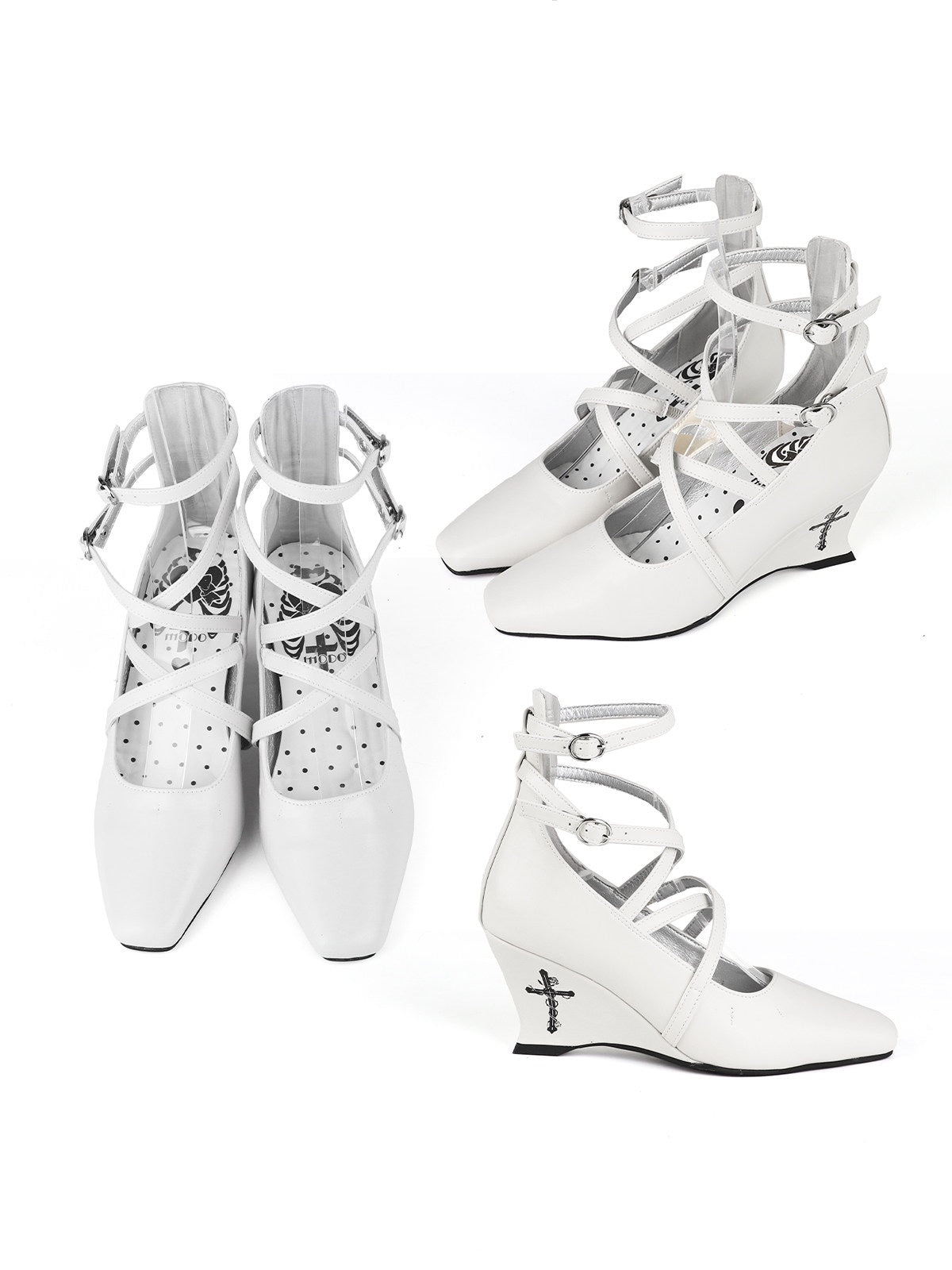 Rose Cross Lolita Gothic Wedge Heel Shoes