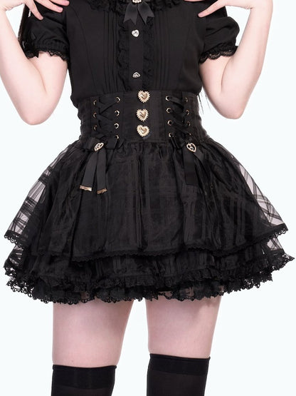 Lolita Seisokei Organza Lace-up Skirt LR1004
