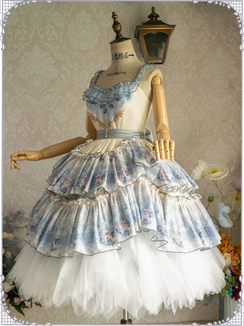 Berry Pie Lolita Print Long / Short JSK Dress