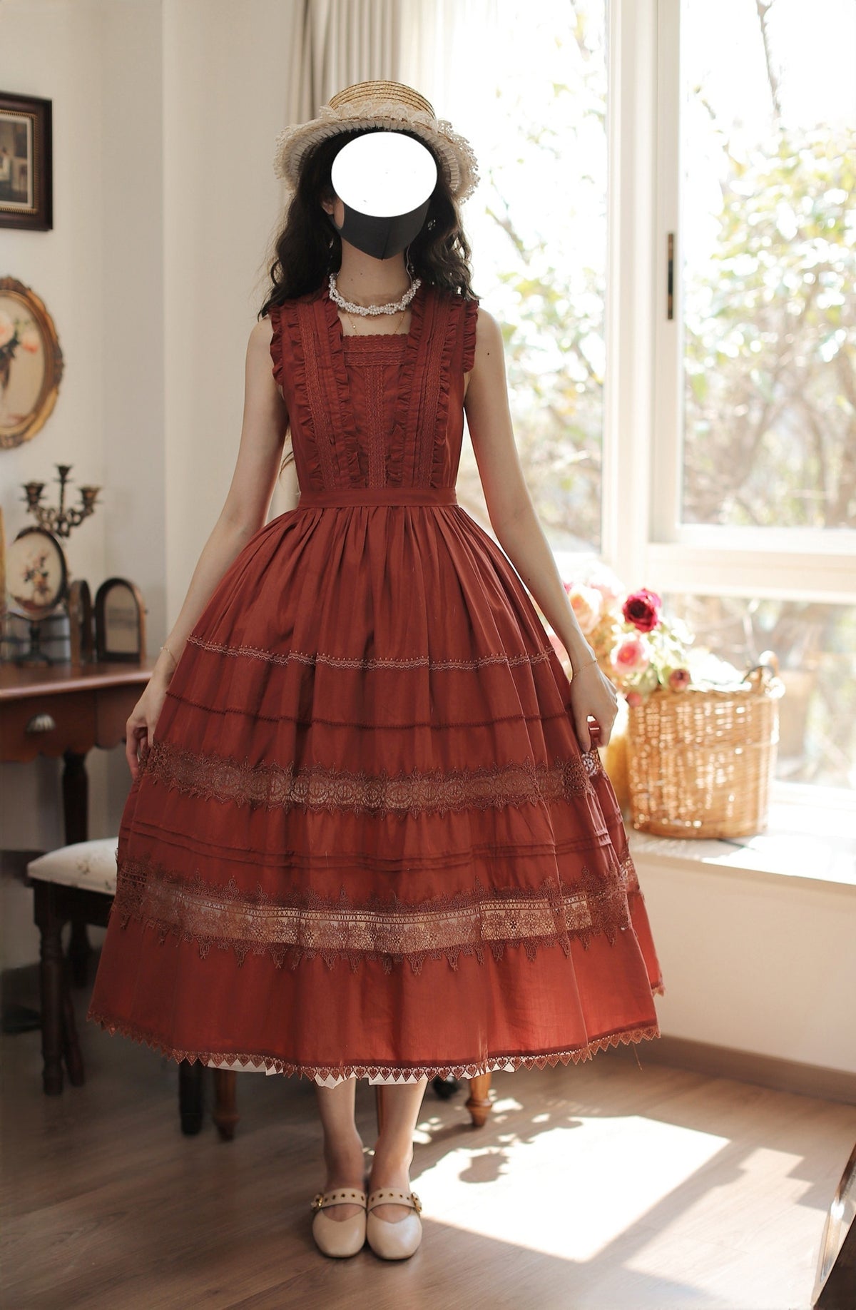 Spring Whisper Lolita Solid Color Elegant French JSK Dress