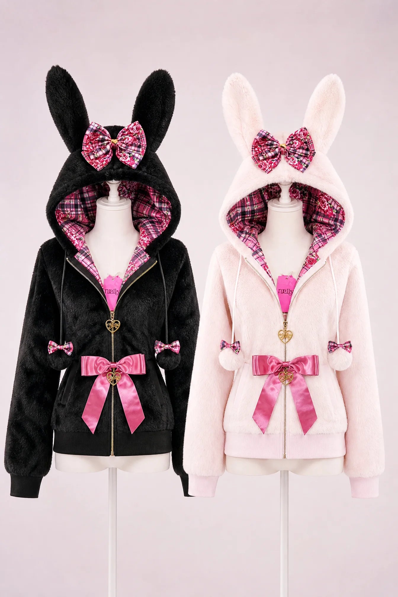 Japanese Bunny Ear Plush Jacket Hime Gal Shibuya Gyaru Style