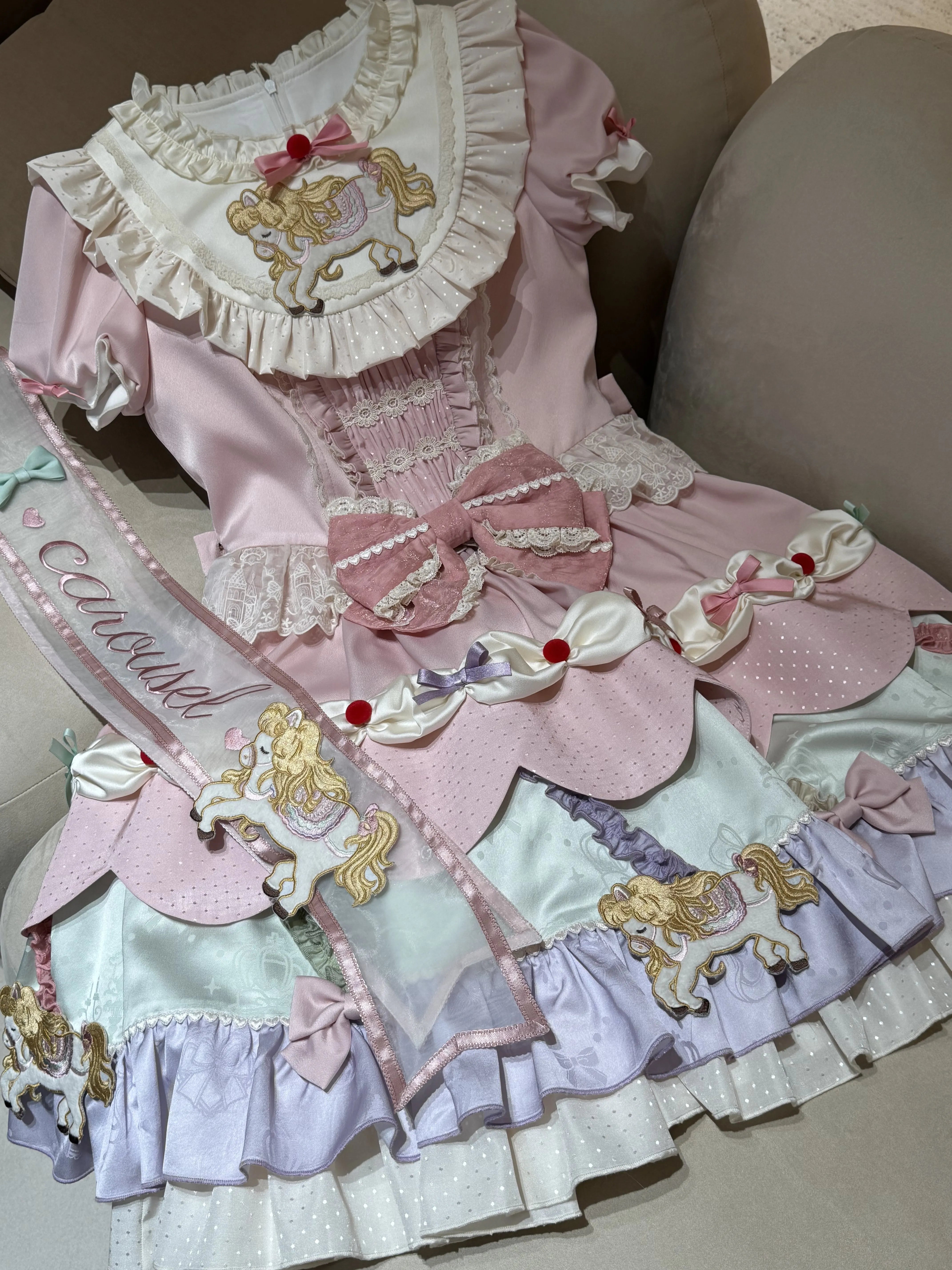 Dream Parade Pink Pony Embroidery Whimsical Sweet Lolita OP SK
