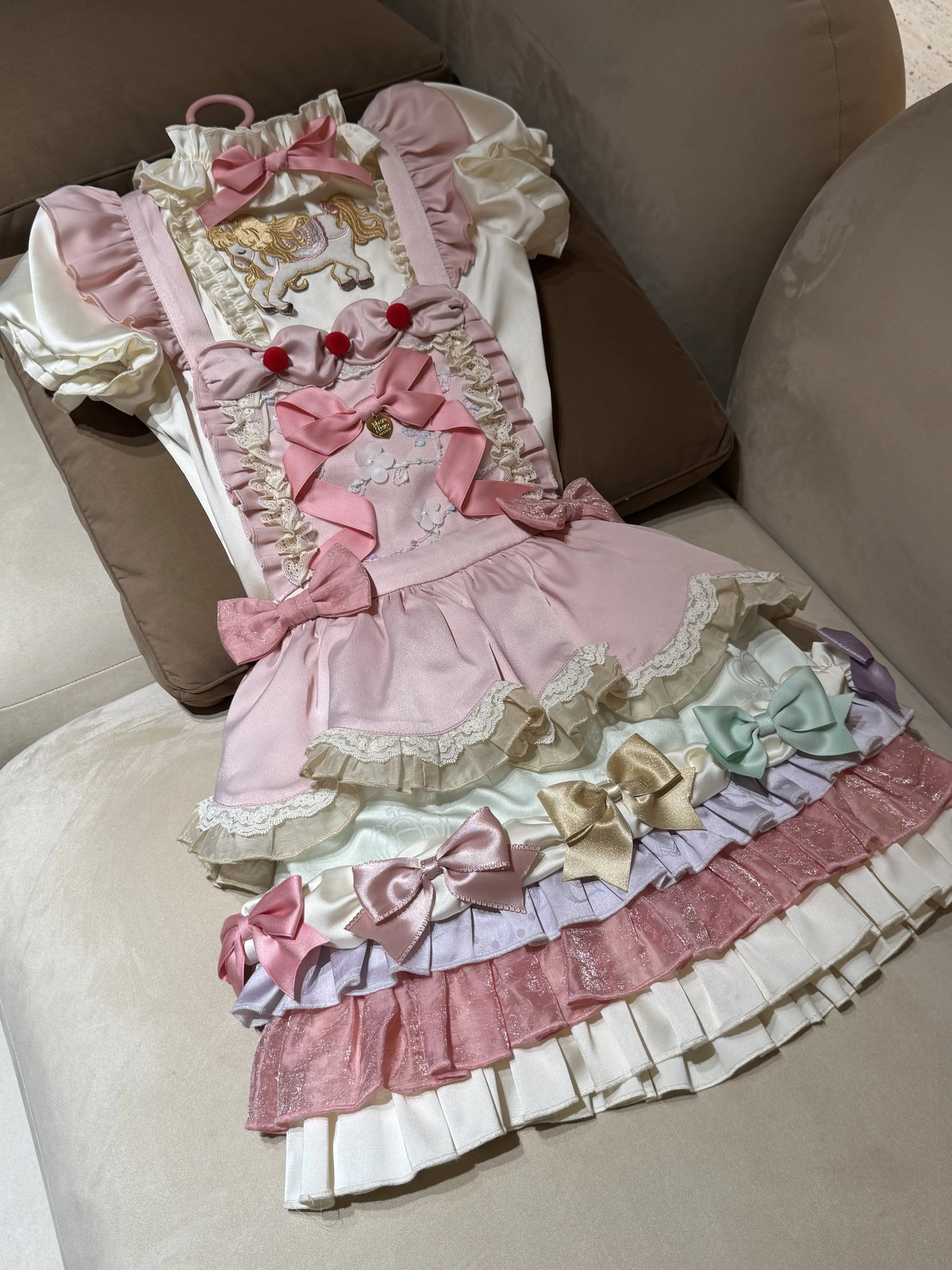 Dream Parade Pink Pony Embroidery Whimsical Sweet Lolita OP SK