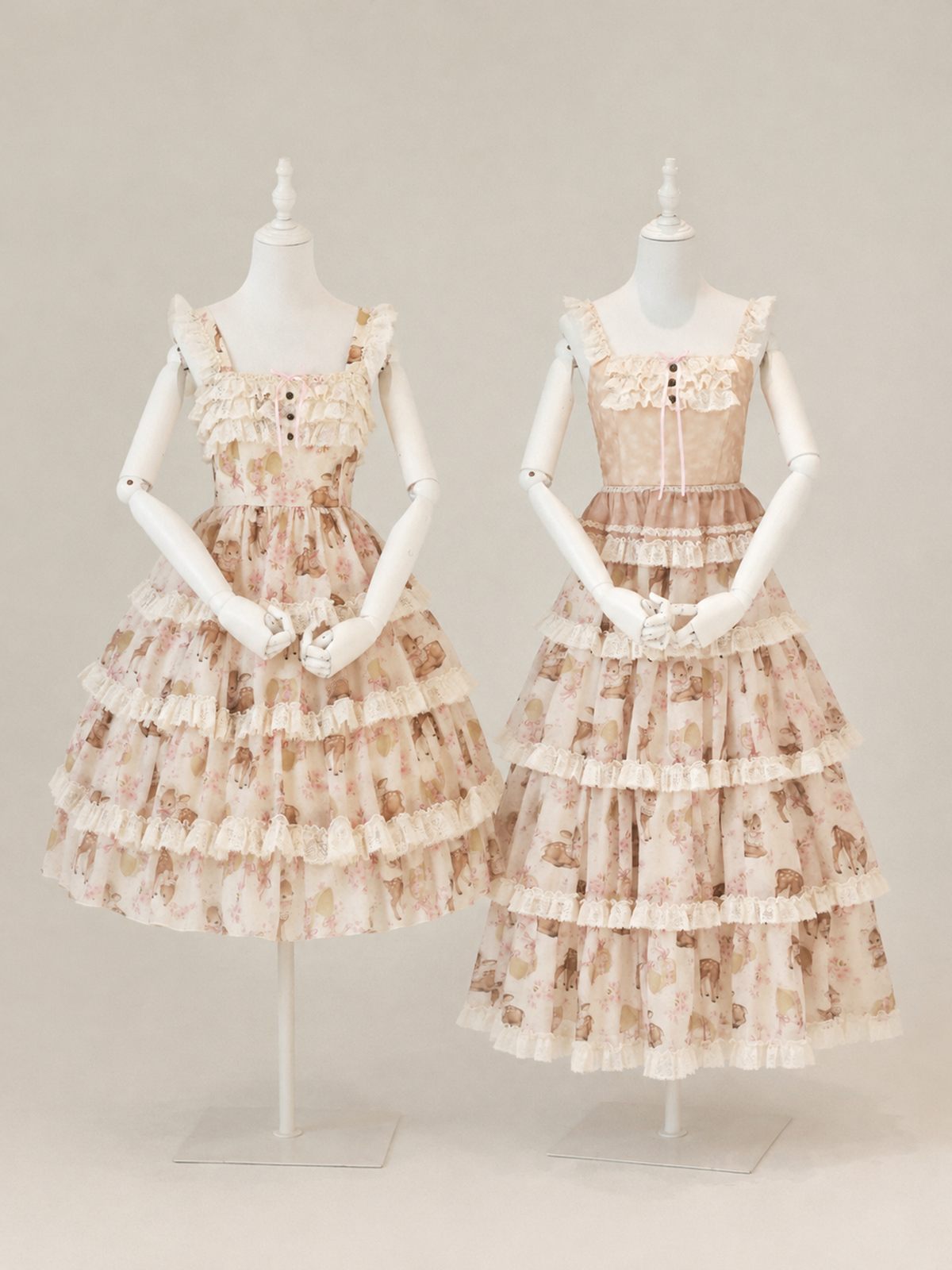 Little Deer Princess Lolita Original Printed Tiered JSK Set