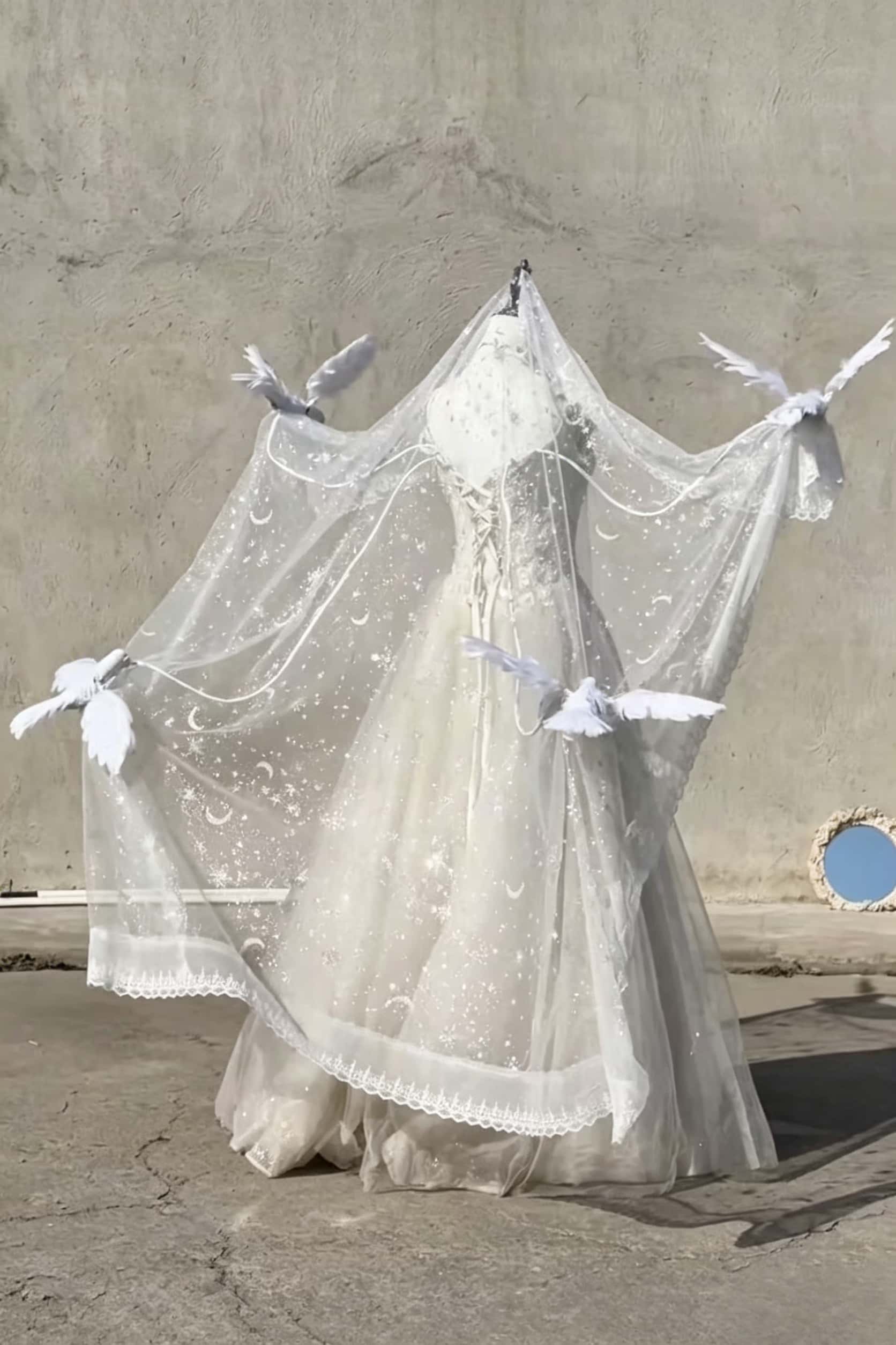 Electric Bird Veil Lolita Tea Party Show Styling Set