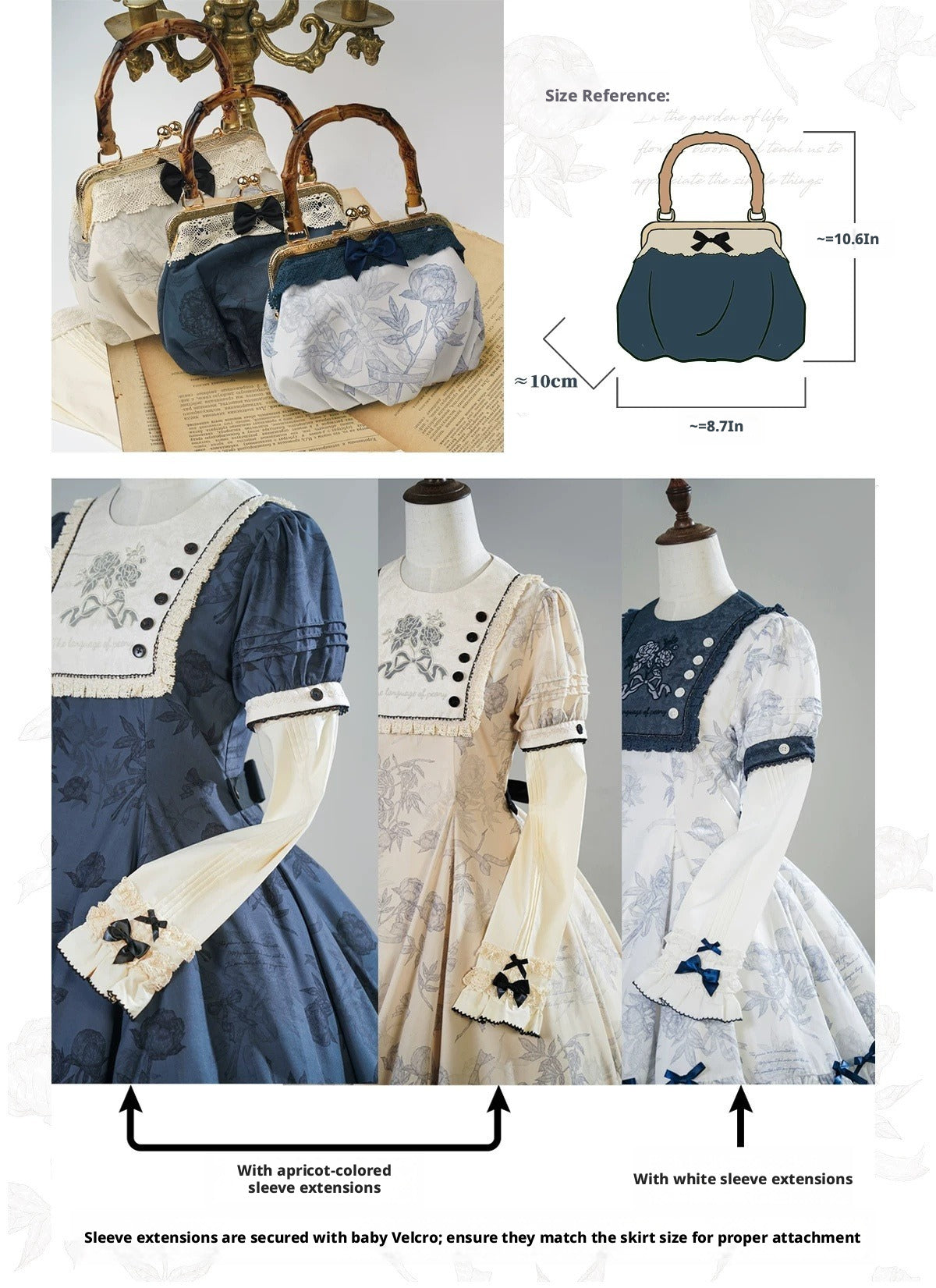 Peony Whisper Lolita Cla Printed Six‑Gore Cut Short OP Dress