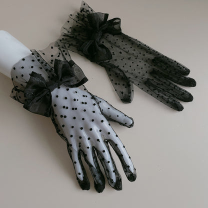 Lolita Classic Polka Dot Lace Wrist Cuffs LA1005