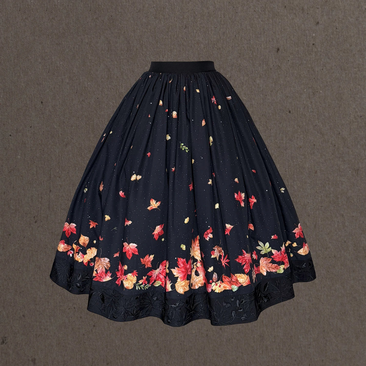 Fallen Leaves on Asphalt Lolita Classic Style Print Waistcoat 3-Piece Set