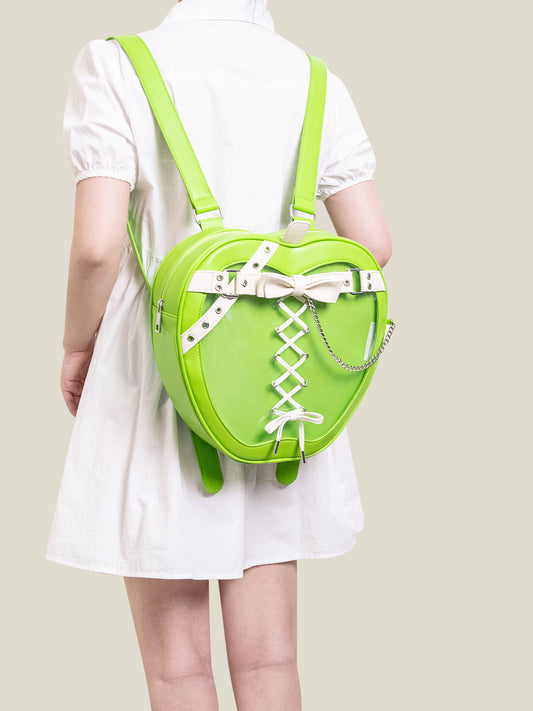 Edgy Apple Motif Ita-Bag Backpack LE1016