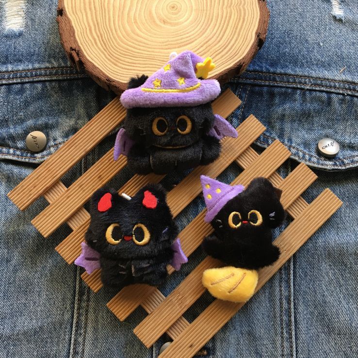 Halloween Cute Black Cat Plush Charm