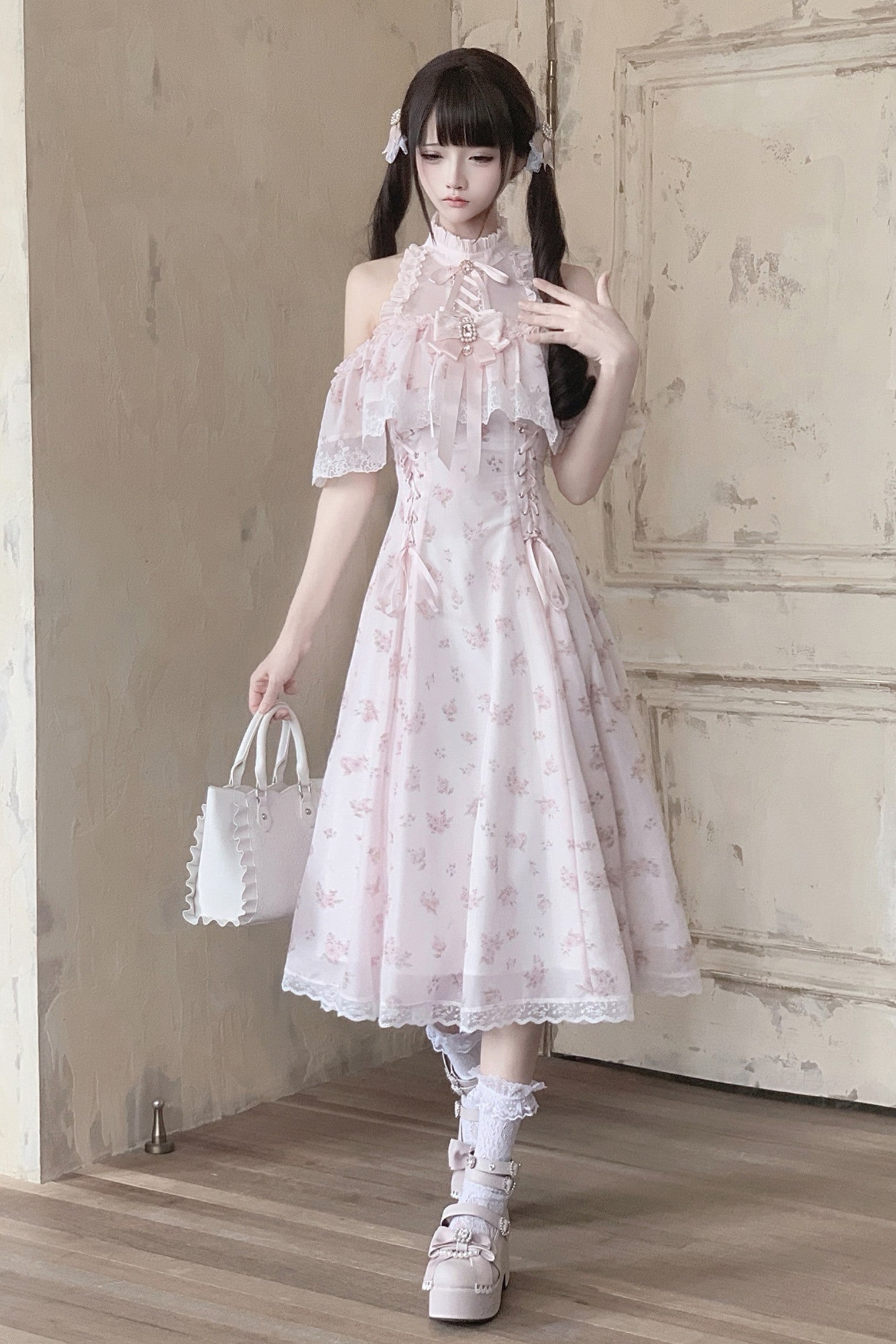 [Limited Edition: June 17] Ryousangata Mille Sound Floral Dress