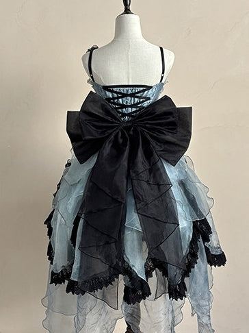 Silver Feather Lolita Cla Monet Organza Boned JSK Dress