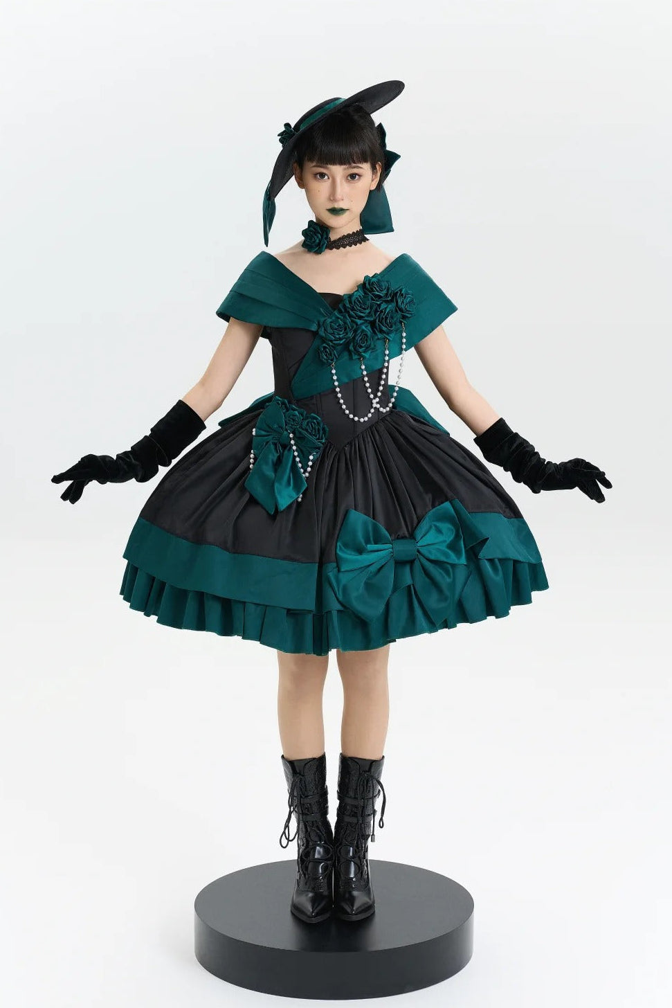 Treasure Chest Rose Lolita Green Dress
