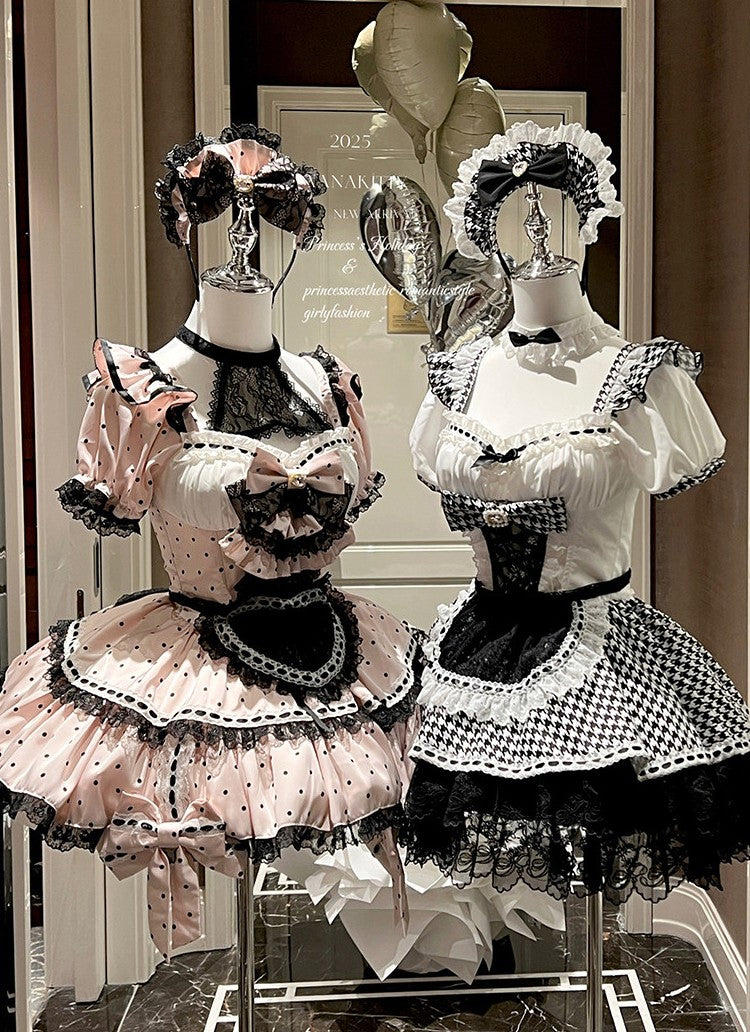 Love Houndstooth Sweet Holiday Uniform Dress