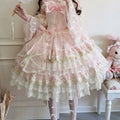 Lolita Pink Intricate Lace Embroidered JSK Dress LS1003