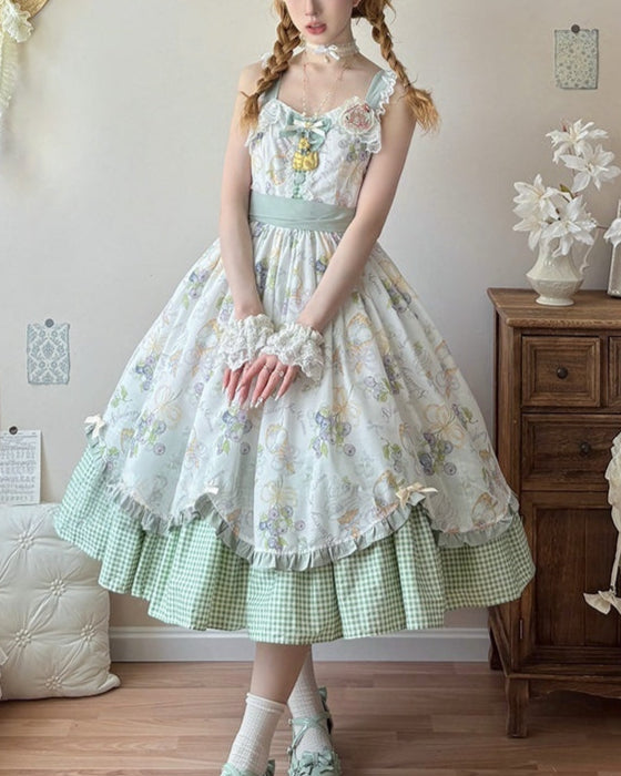 Lolita Blueberry Print Long JSK Dress LC1007