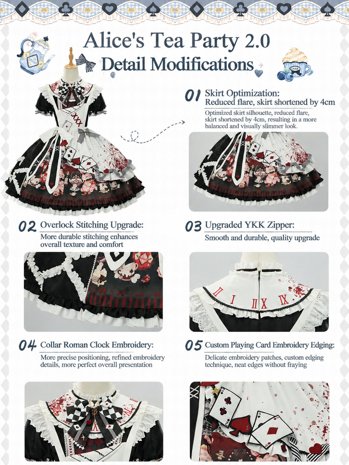 Alice Tea Party 2.0 Original Fairy Tale Style Lolita Black OP Dress Set