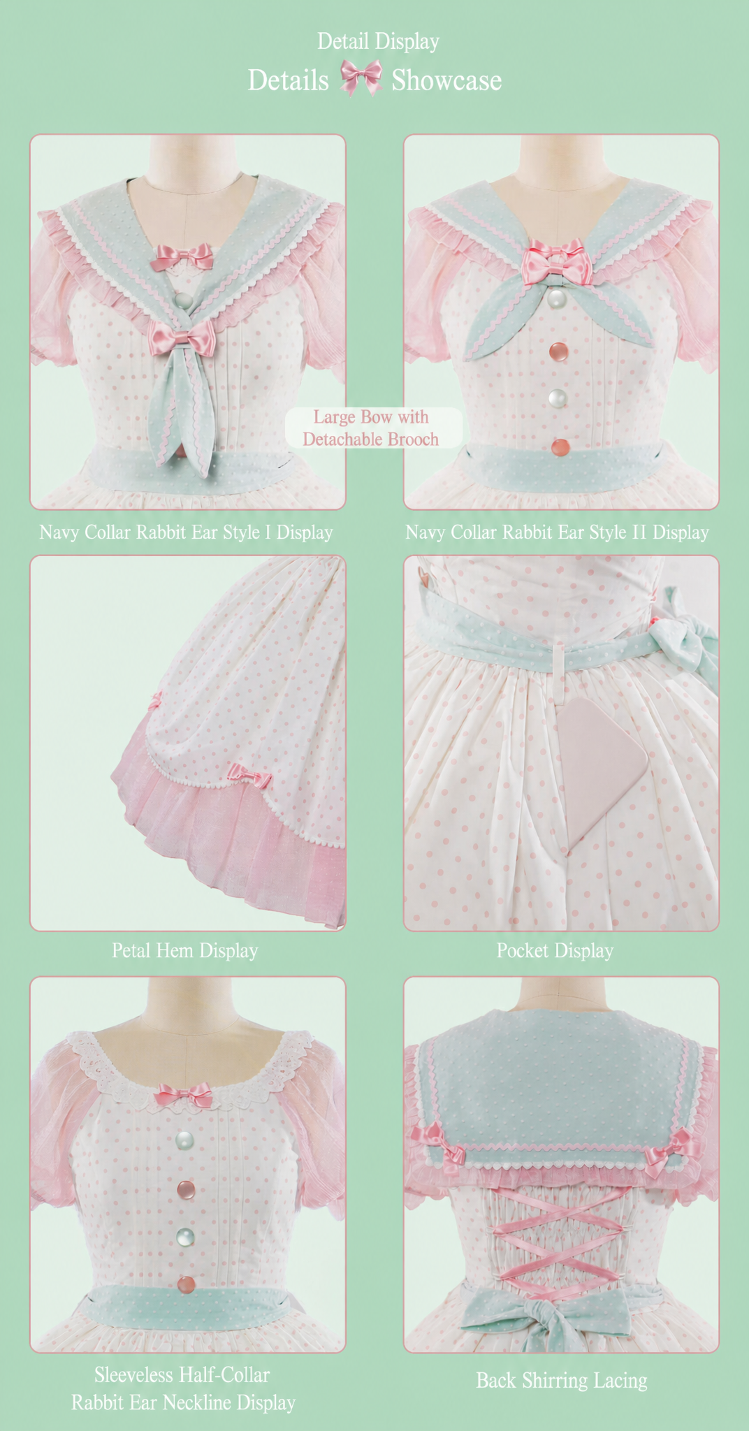 Prelude Festival Lolita Multi‑Color Sailor‑Collar OP Dress