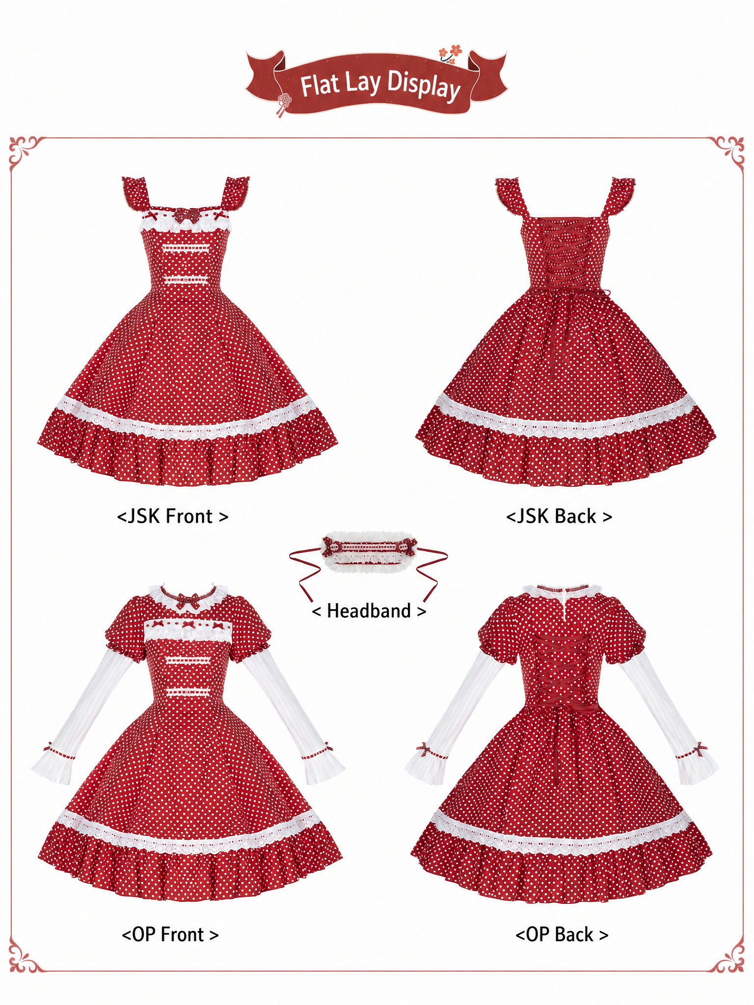 Showa Chronicle Old‑School Sweet Polka‑Dot Lolita OP / JSK Dress