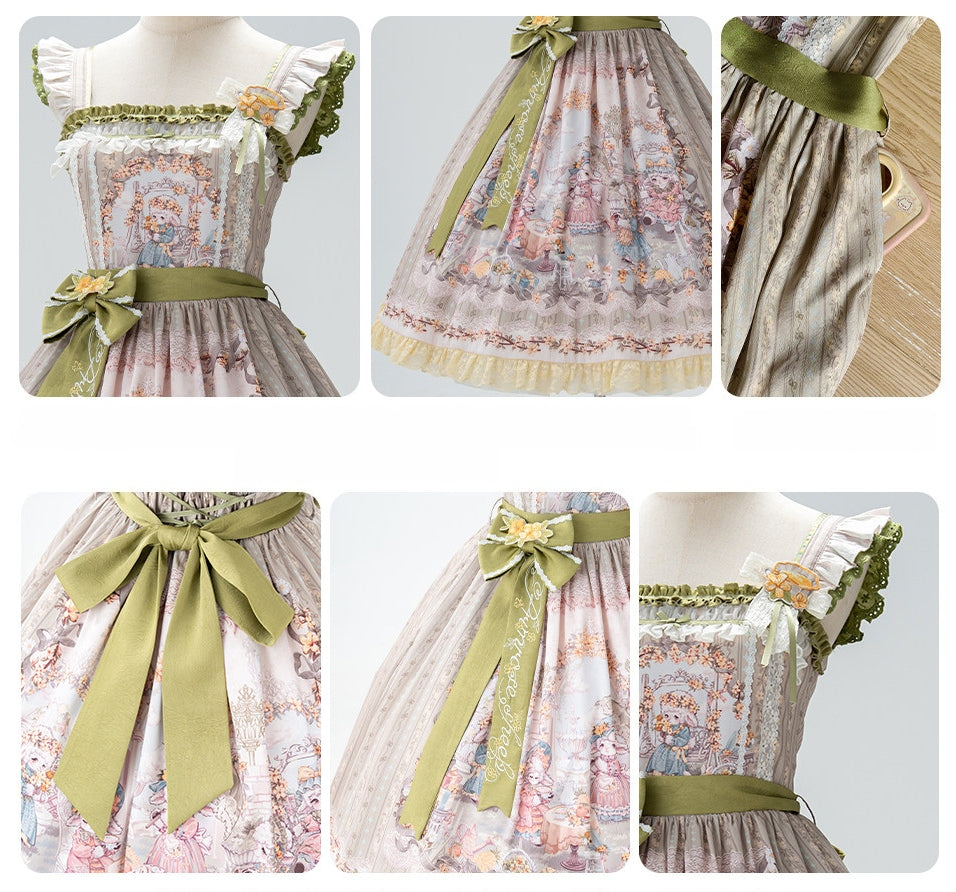 Spring Sheep Pastoral Lolita Printed JSK Dress