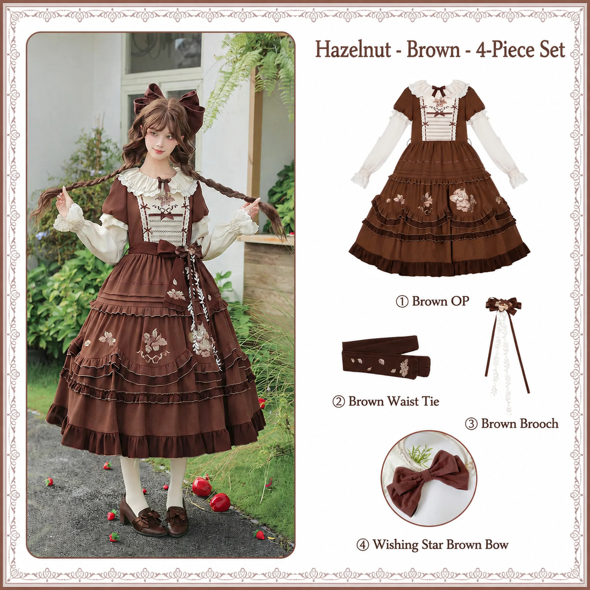 Whisper Lolita Christmas Embroidered Full Flare OP Twin Dress