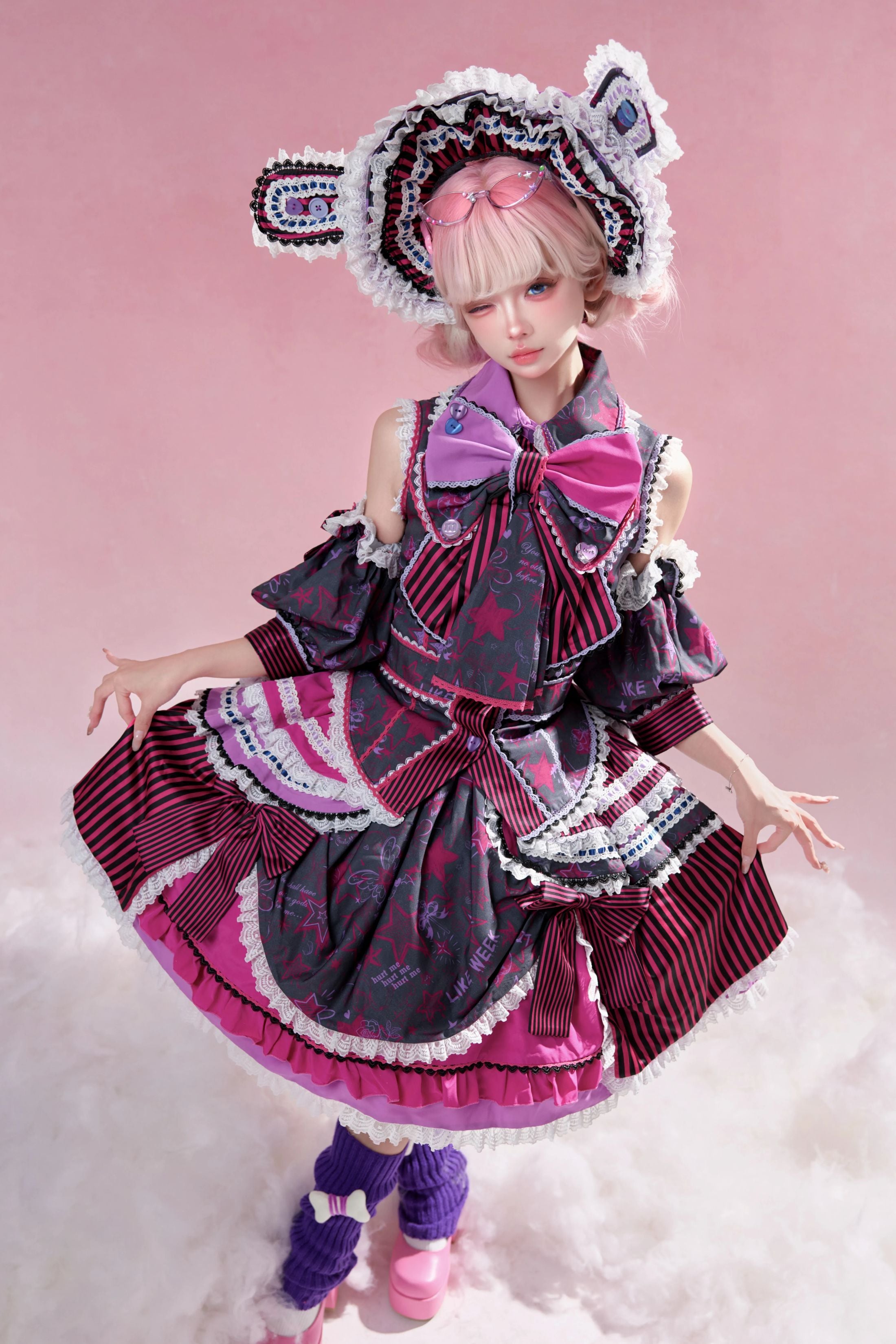 Cyber Sweet Graffiti Party Lolita JSK Full Set
