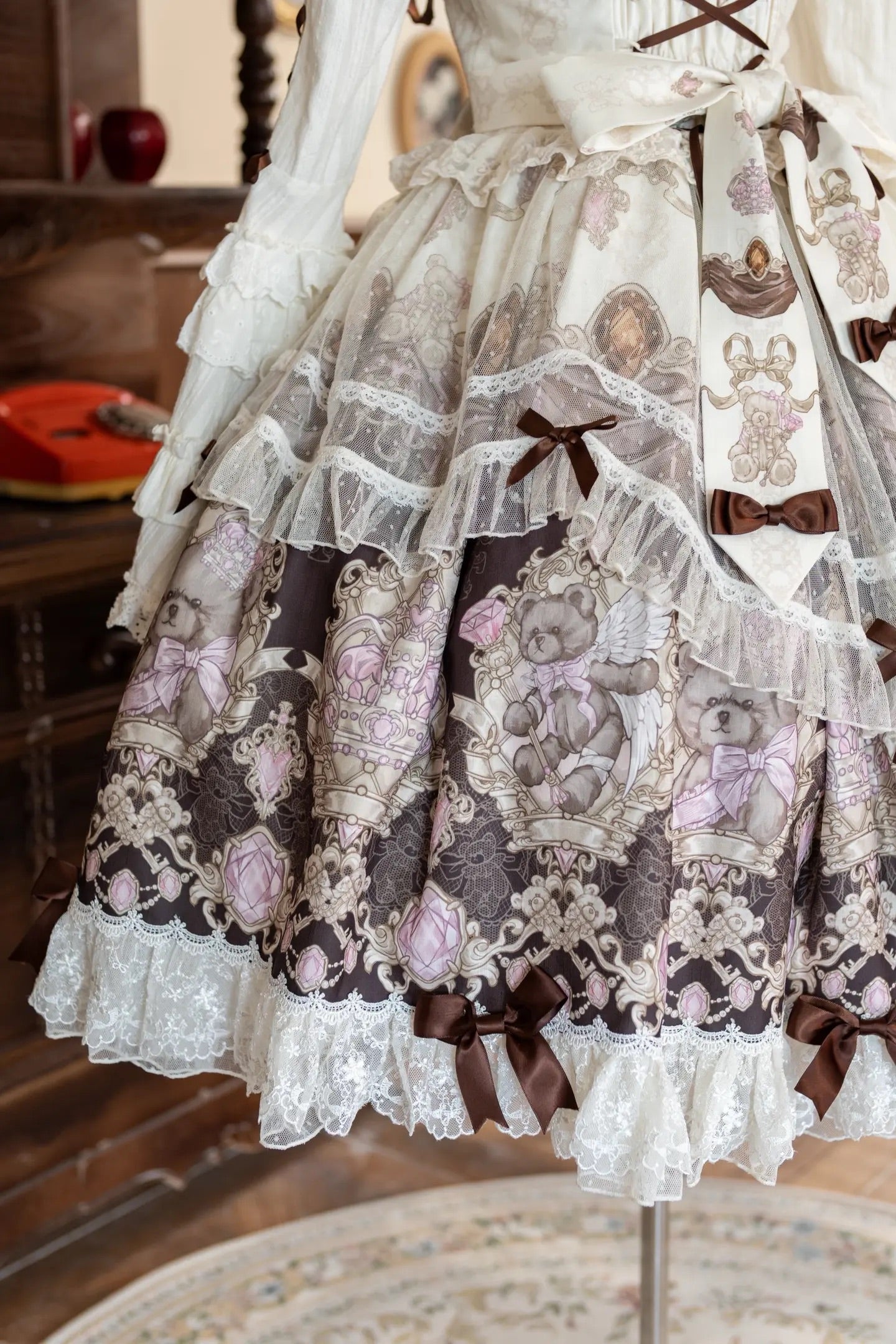 Sweet Ode Bear Lolita Printed Pink JSK