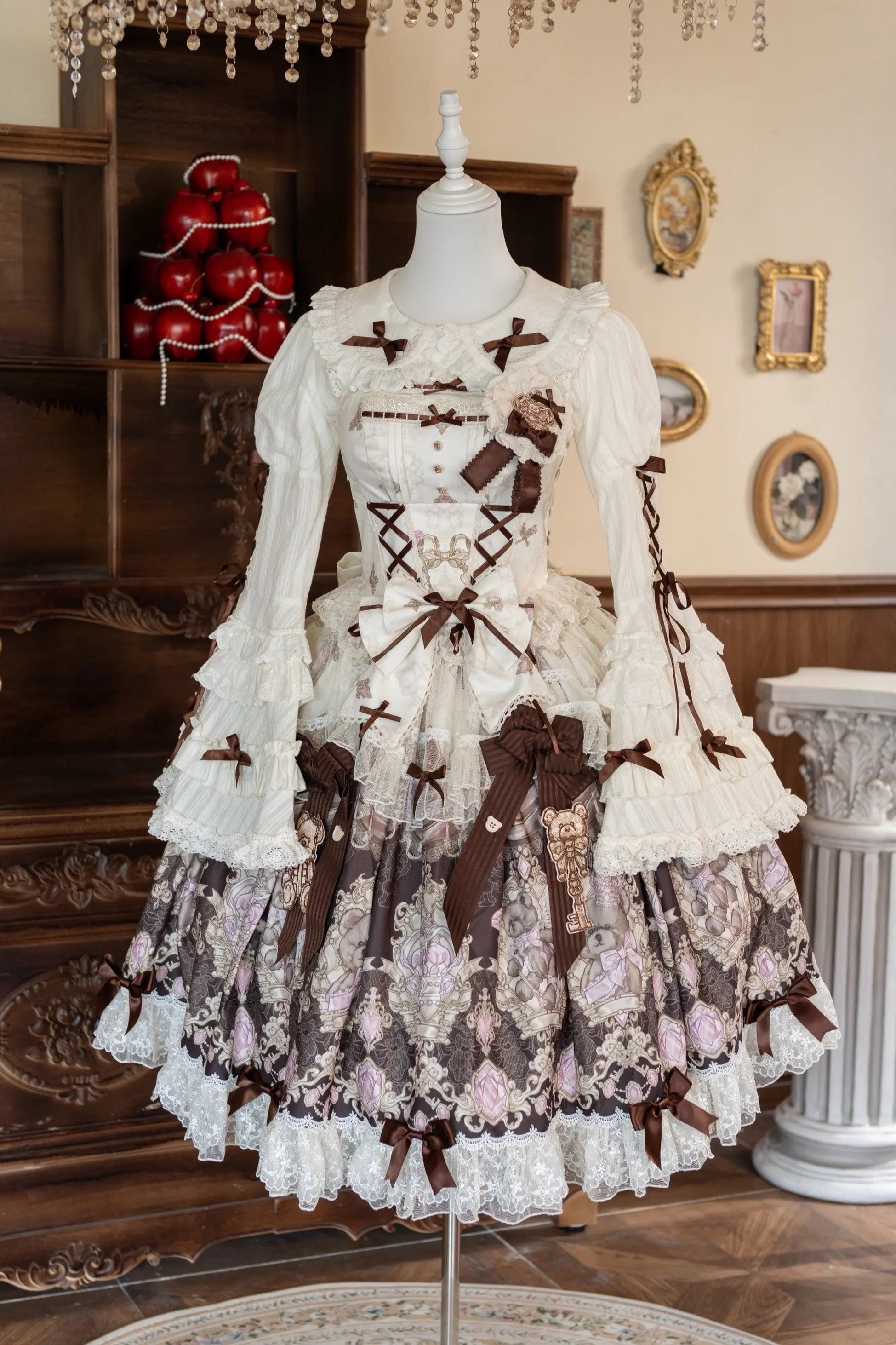 Sweet Ode Bear Lolita Printed Pink JSK