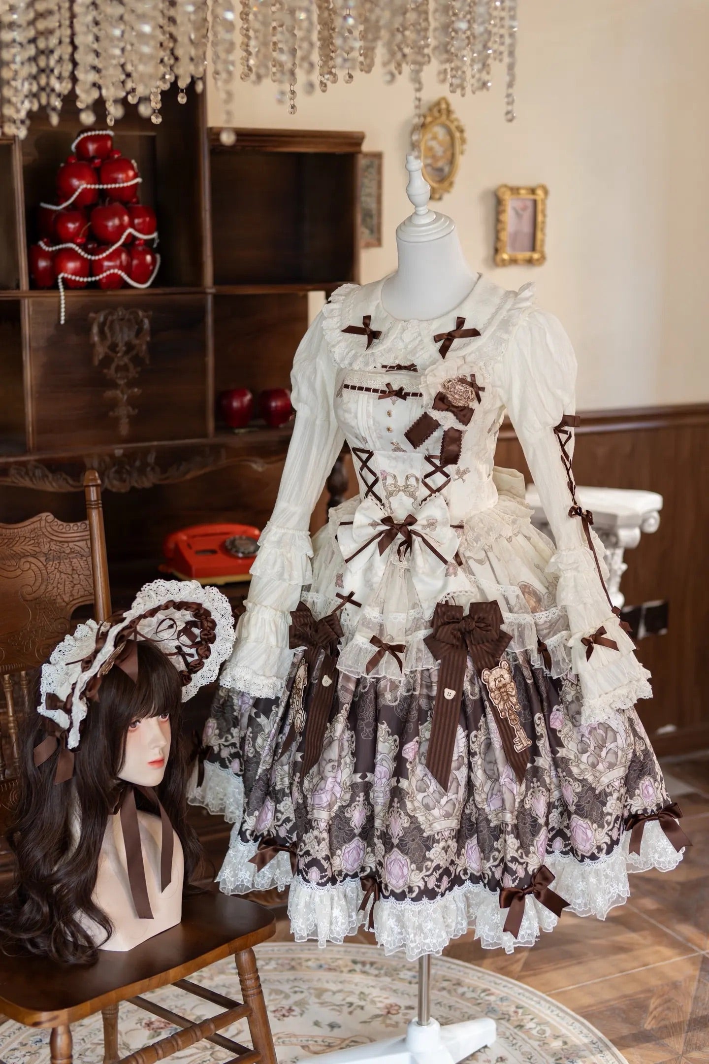 Sweet Ode Bear Lolita Printed Pink JSK