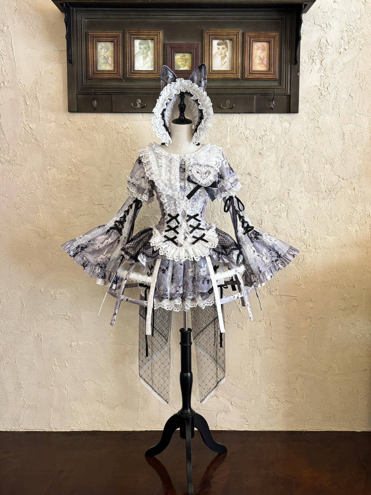 Castle Bunny Lolita Vintage Doll‑Like Two‑Piece Black Set