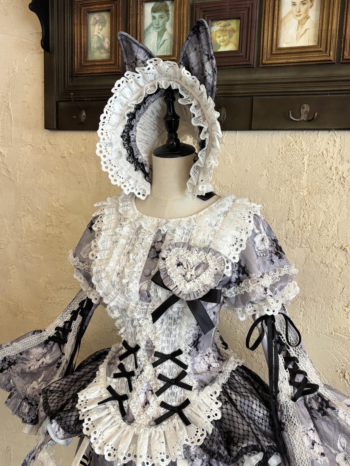 Castle Bunny Lolita Vintage Doll‑Like Two‑Piece Black Set