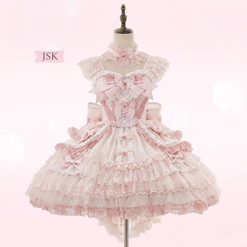 Beloved Swan Gorgeous Sweet Pink Lolita JSK & OP Dress