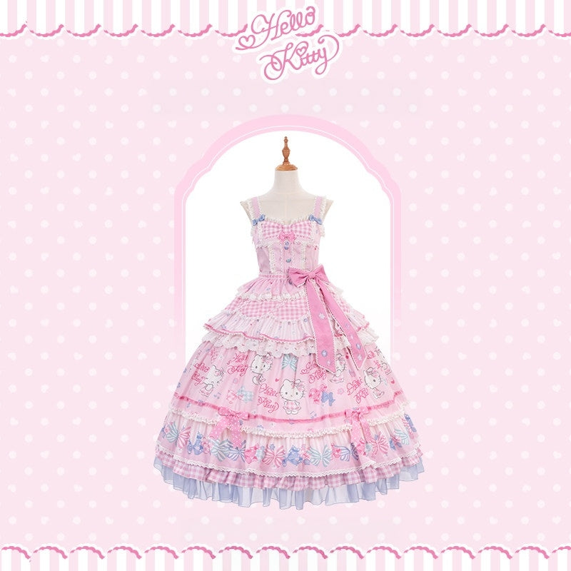 Hello Kitty Bow Theme Collaboration Series Lolita JSK & OP Set
