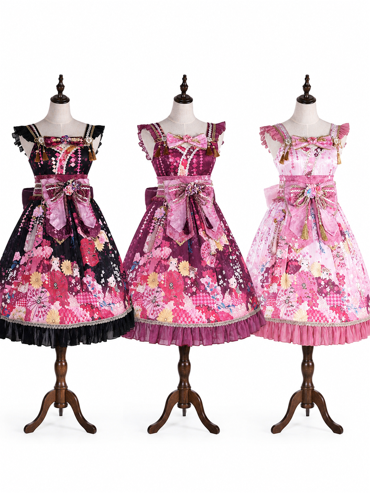 Sakura Cat Isle Lolita Empire Waist Wa-Style JSK Full Set