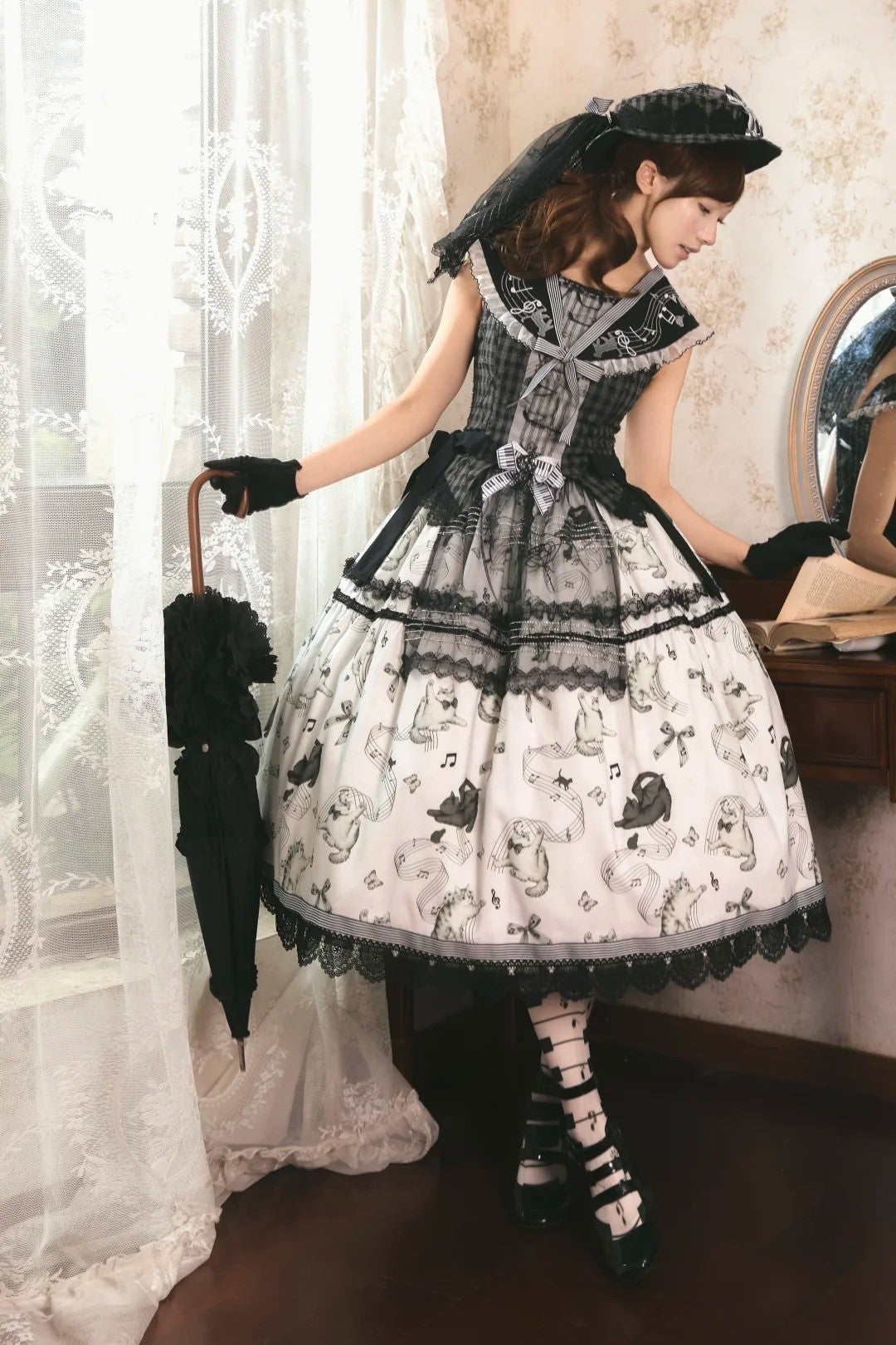 Meow Aria Original Lolita Sailor Collar Embroidery JSK Dress