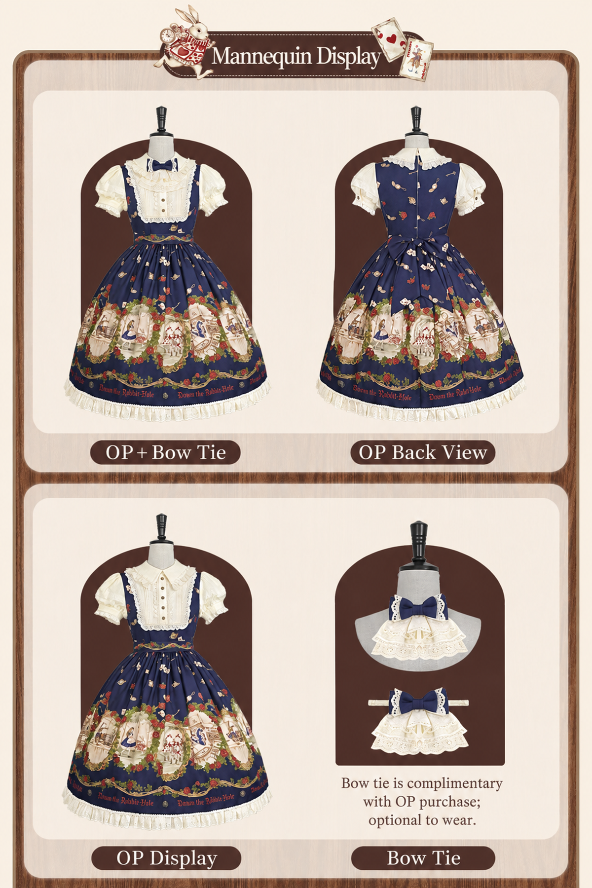 Falling into the Rabbit Hole Lolita Original Fairy Tale Printed OP & JSK Dress