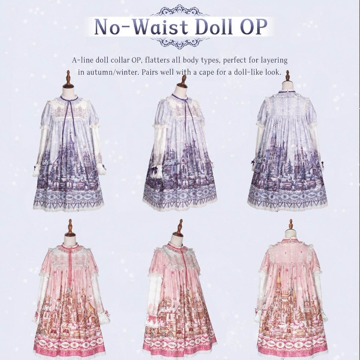 Arrive At The Land Of Snow Christmas Tulle Embroidery Lolita OP Dress