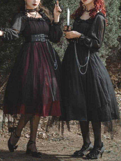 Lolita Gothic Black OP Dress LG1033