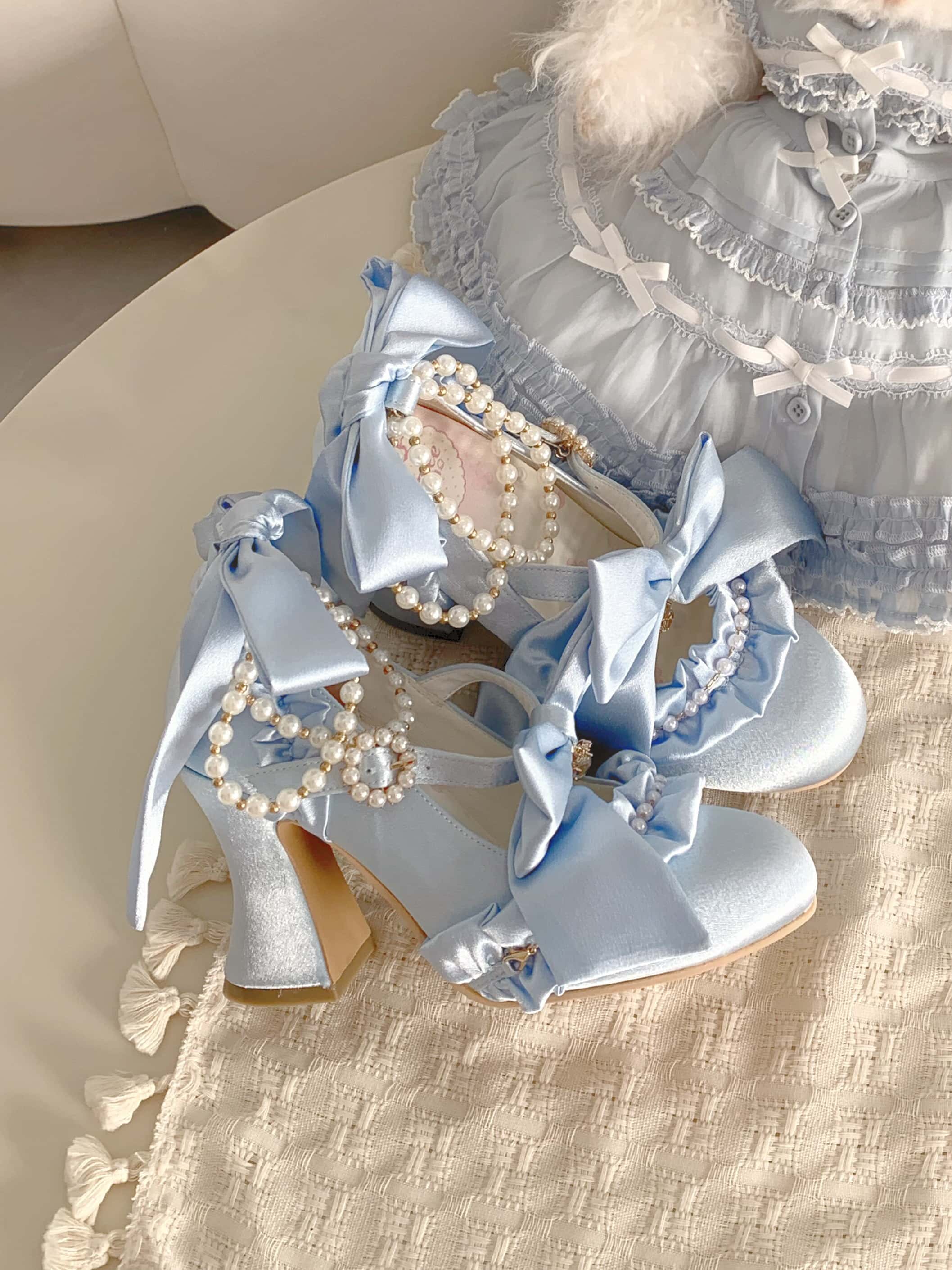 Ribbon Hymn 2.0 Lolita Vintage Heavy Craft Bridal Heels