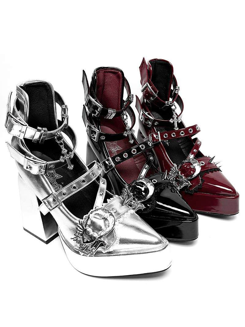 Lunar Prayer Gothic Block Heels