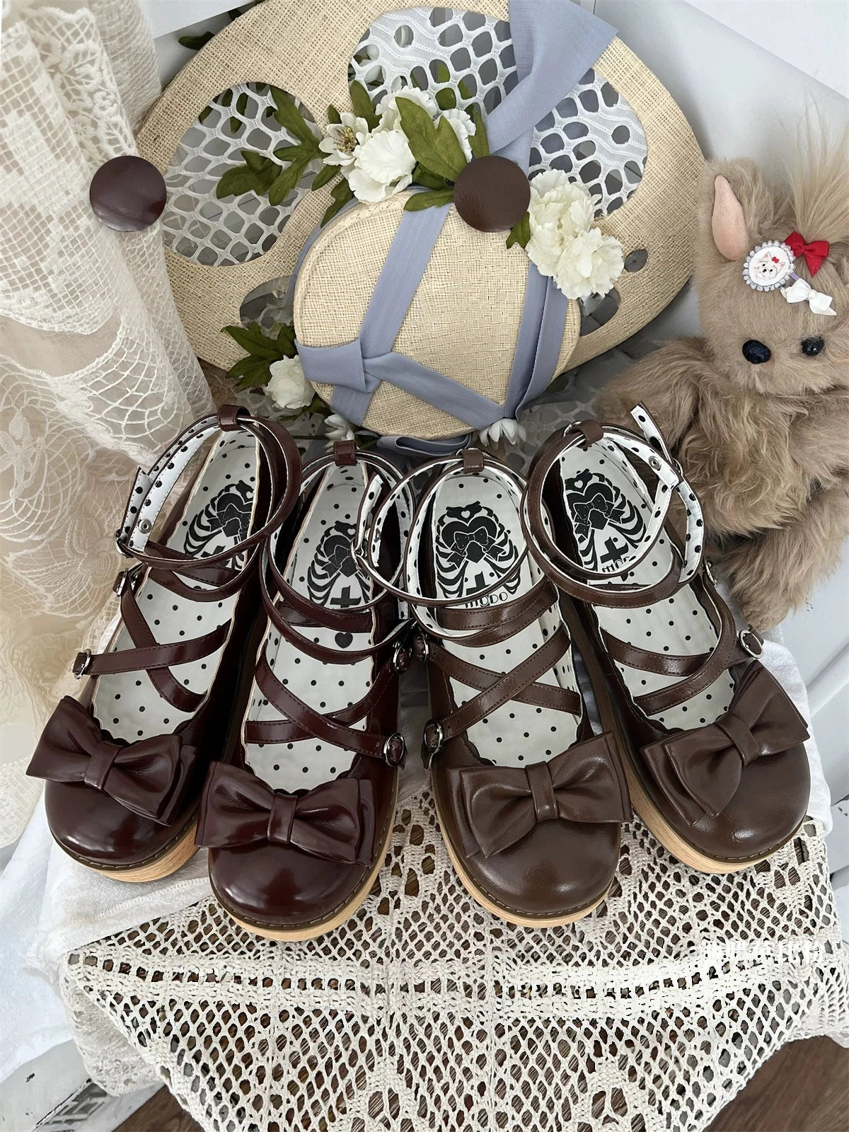 Brown‑Tone Tarta Tower Lolita Round‑Toe Chunky Platform Shoes