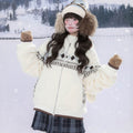 Kawaii Rabbit Ear Fair Isle Coat MGD0012