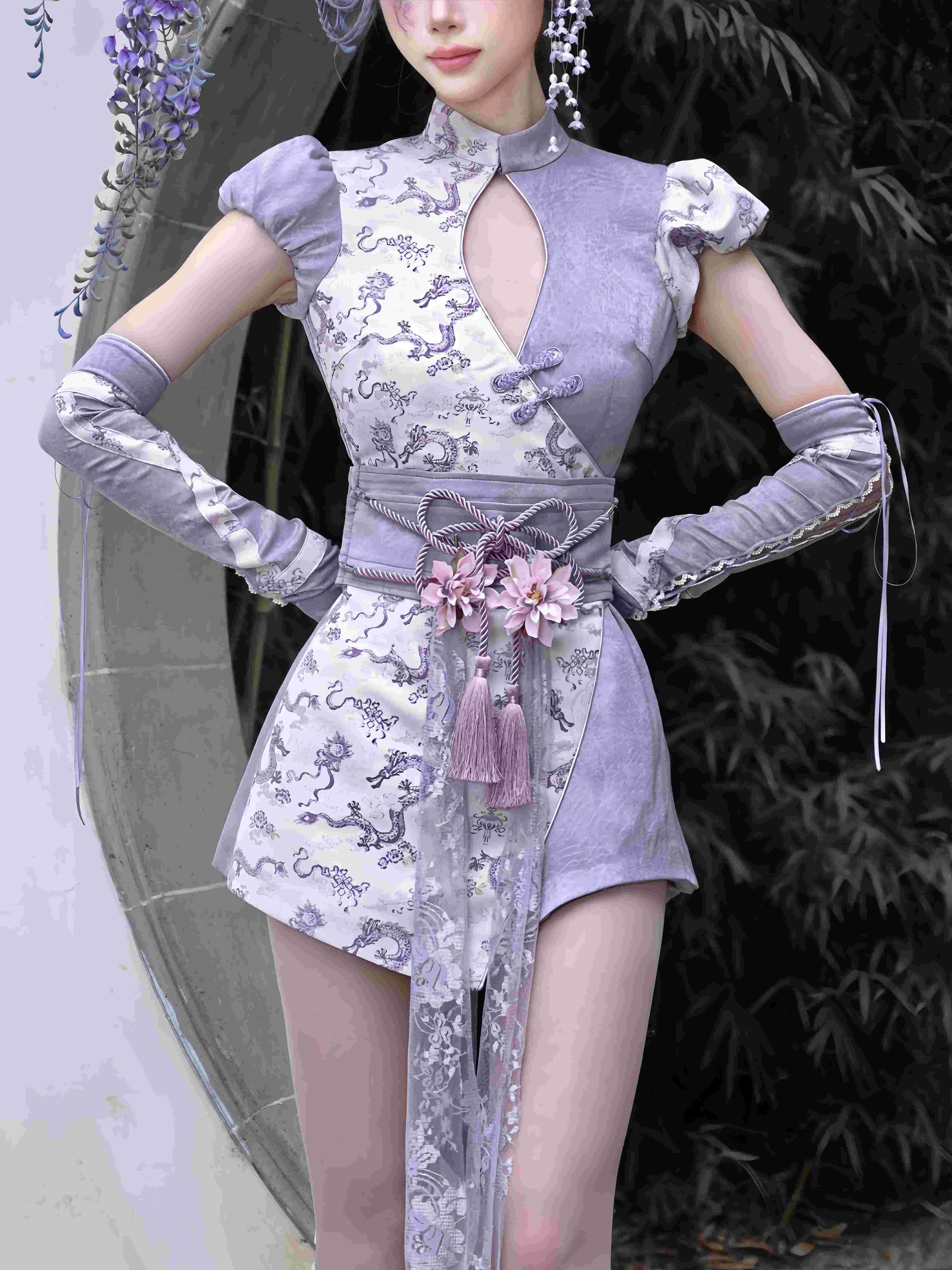 Lolita Dragon Jacquard pattern Playsuit LG1030