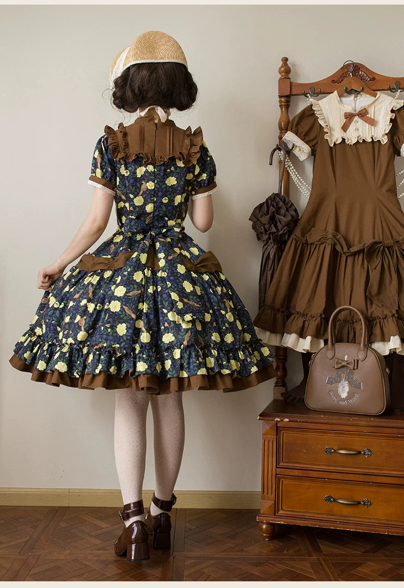 Faded Fairy Tale Picture Book Pastoral Style Lolita OP Dress