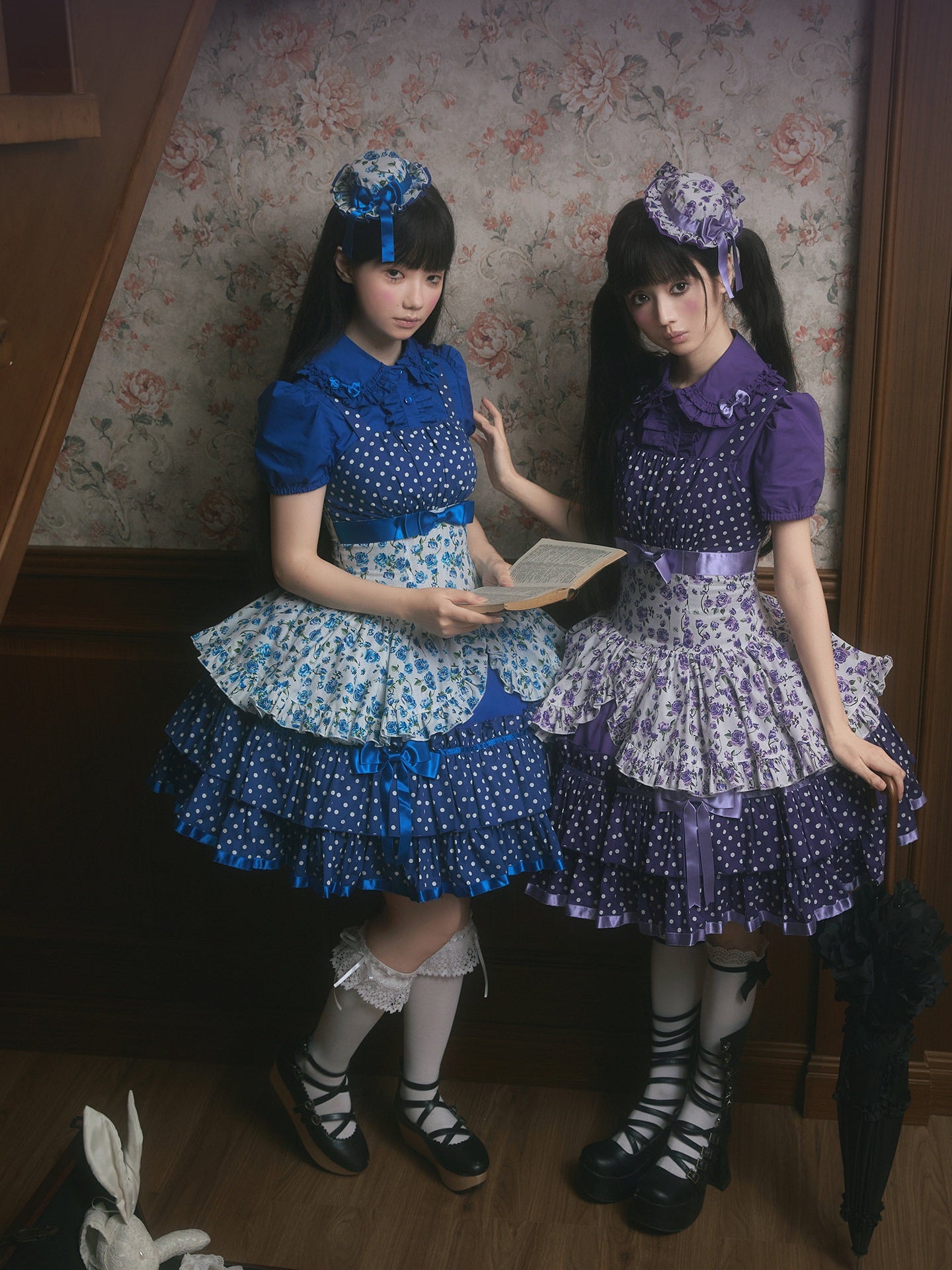 Li Bobo Vintage Polka‑dot Lolita JSK & Blouse Set