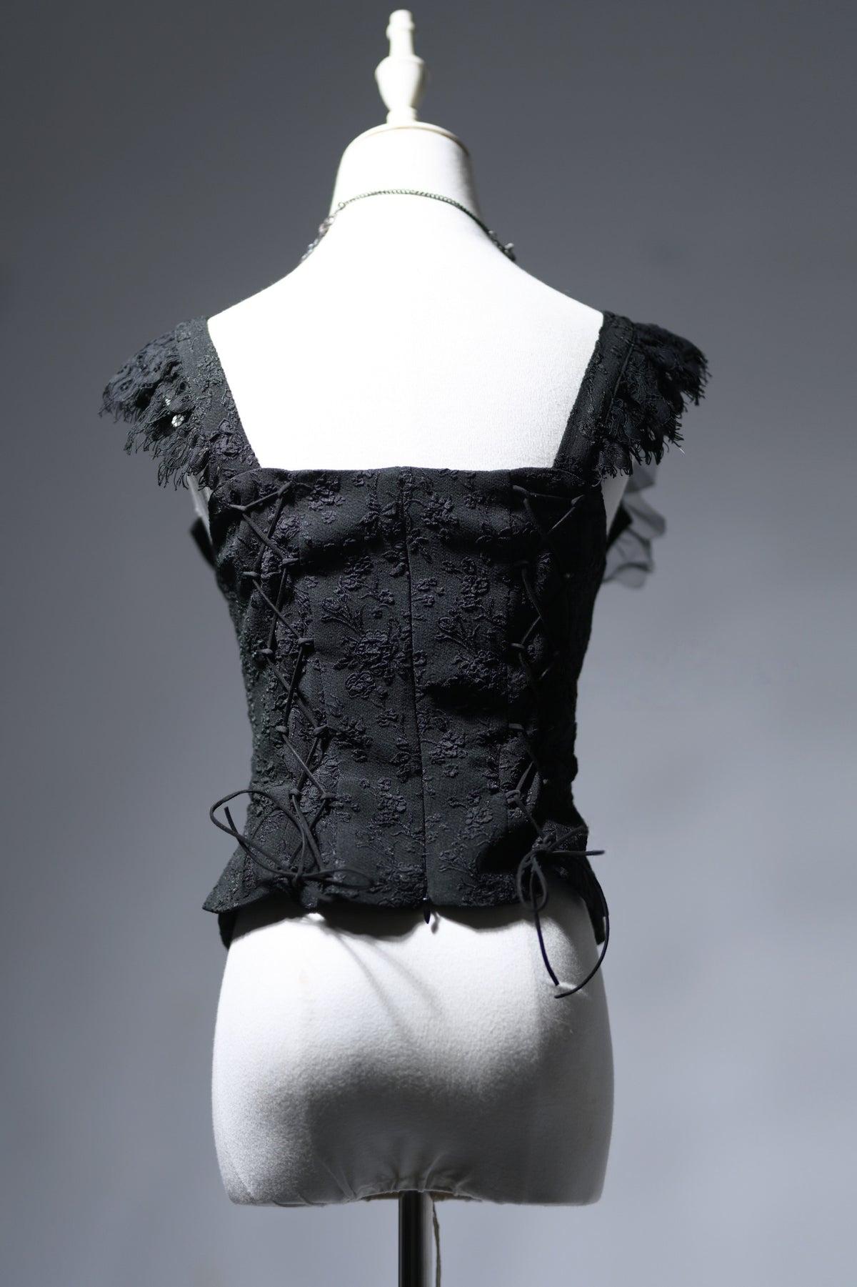 Van Gogh Almond Blossom Black Vintage Strapless Organza Dress / Corset & Skirt Set